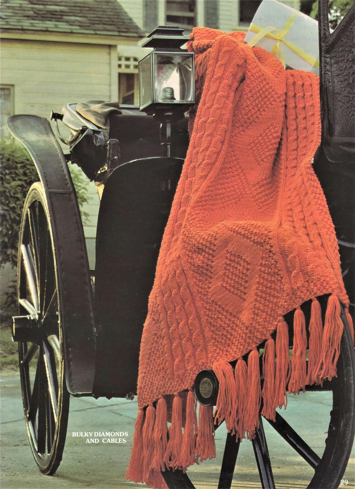 Vintage Knit Afghan Pattern Bulky Diamonds and Cables Knitted Etsy