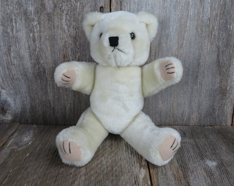 Vintage Jointed Teddy Bear Plush Crema Color Peluche Animal Miel Bronceado