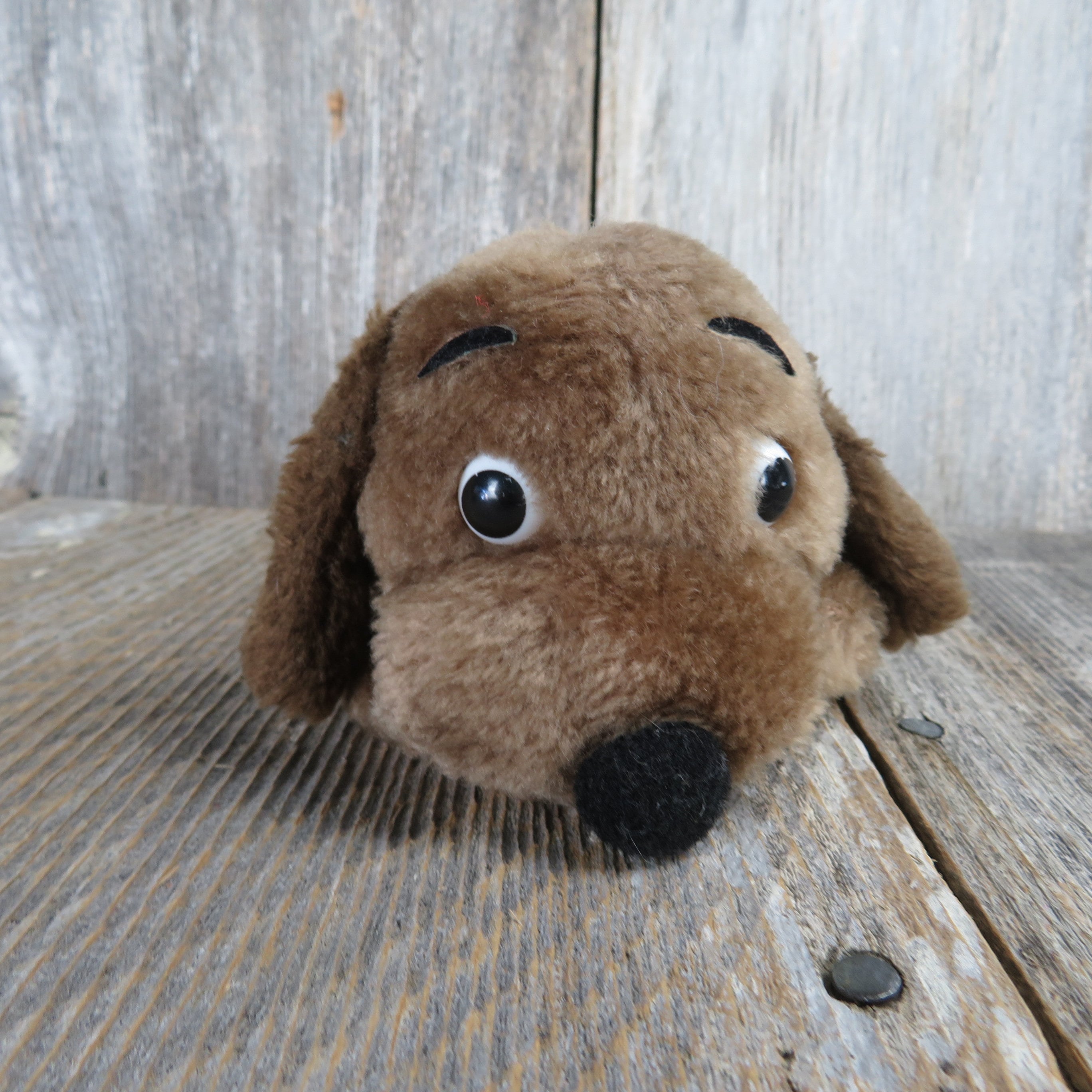 Vintage Mini Dog Plush Dakin Drooper Brown Puppy Stuffed
