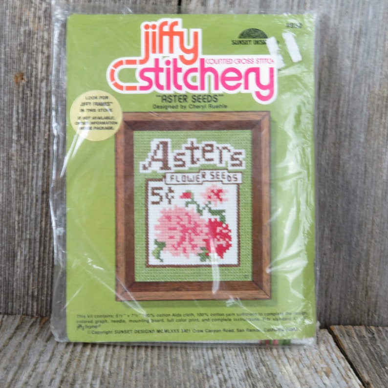 Vintage Jiffy Stitchery Cross Stitch Kit Sunset Designs 932 Etsy