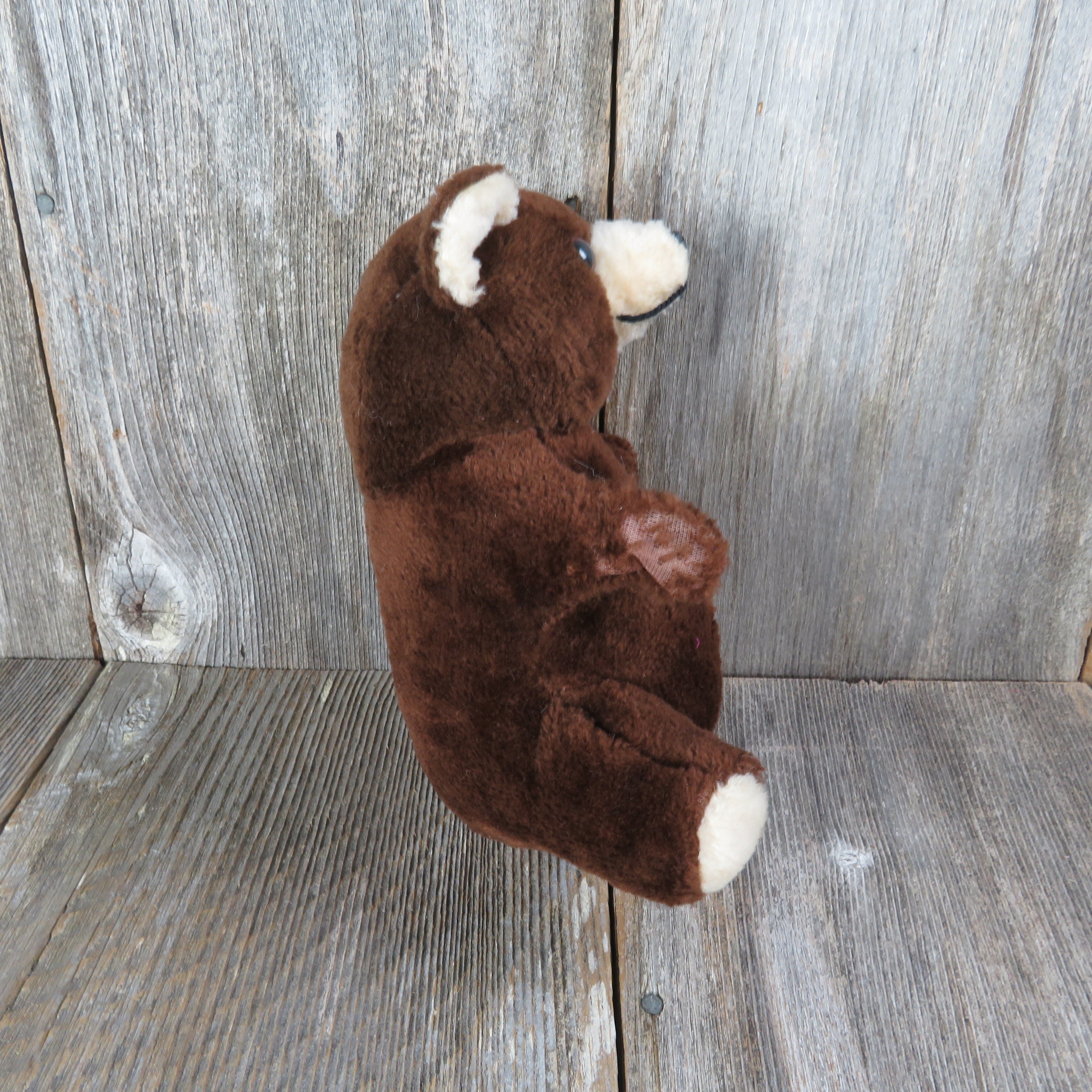 Vintage Teddy Bear Plush Dark Brown Colored Stuffed Animal Korea Firm ...