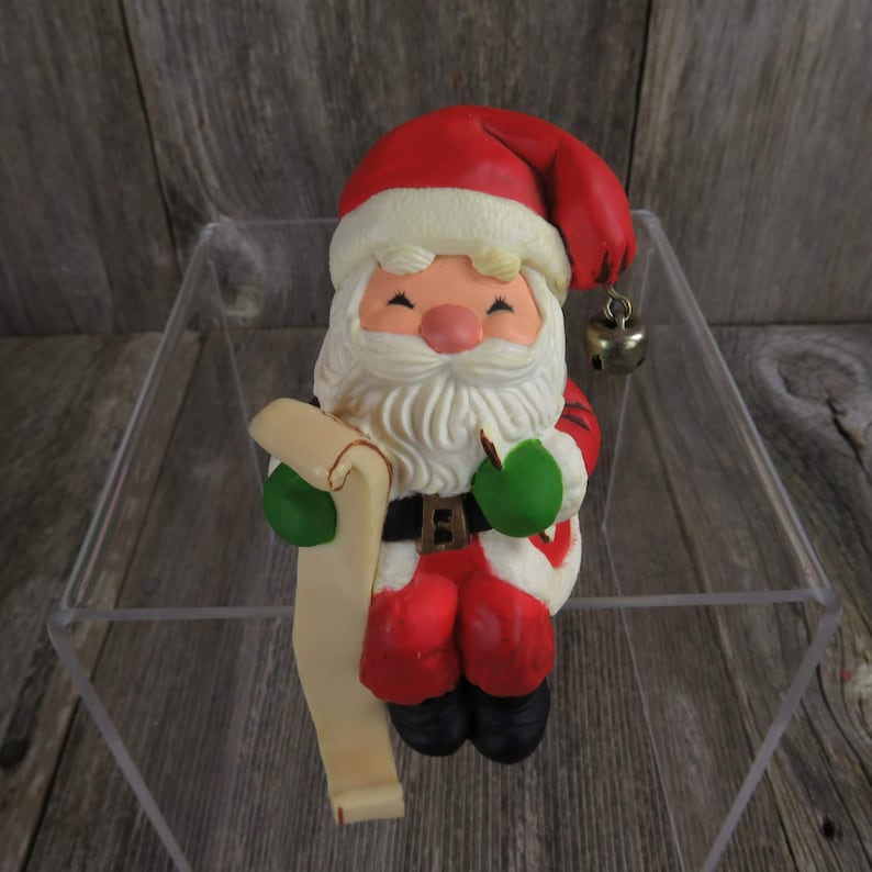 Santa Claus Stocking Holder Vintage Christmas Hallmark Hanger Etsy