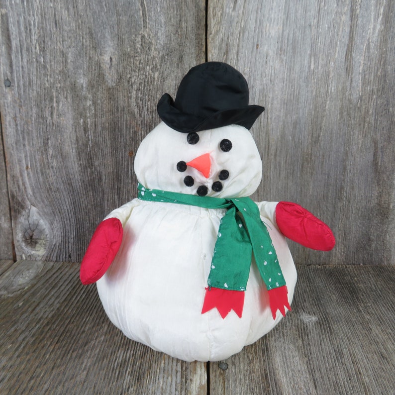 Vintage Snowman Plush Hallmark Nylon Stuffed Animal Christmas Etsy UK