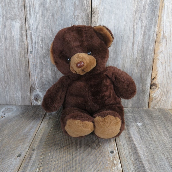 Vintage Brown Teddy Bear Plush Stuffed Animal Large Cuddle Wit