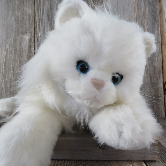 white fluffy cat toy