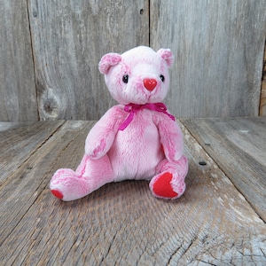 Pinker Bär Plüsch Mütze Baby Romanze Herz Nase rotes Herz Pfoten Ty 2001 Kuscheltier