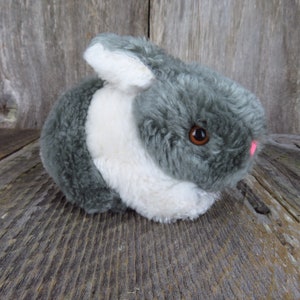 Bunny Rabbit Hare Plush Stuffed Animal Dakin Easter Gray White Vintage Korea