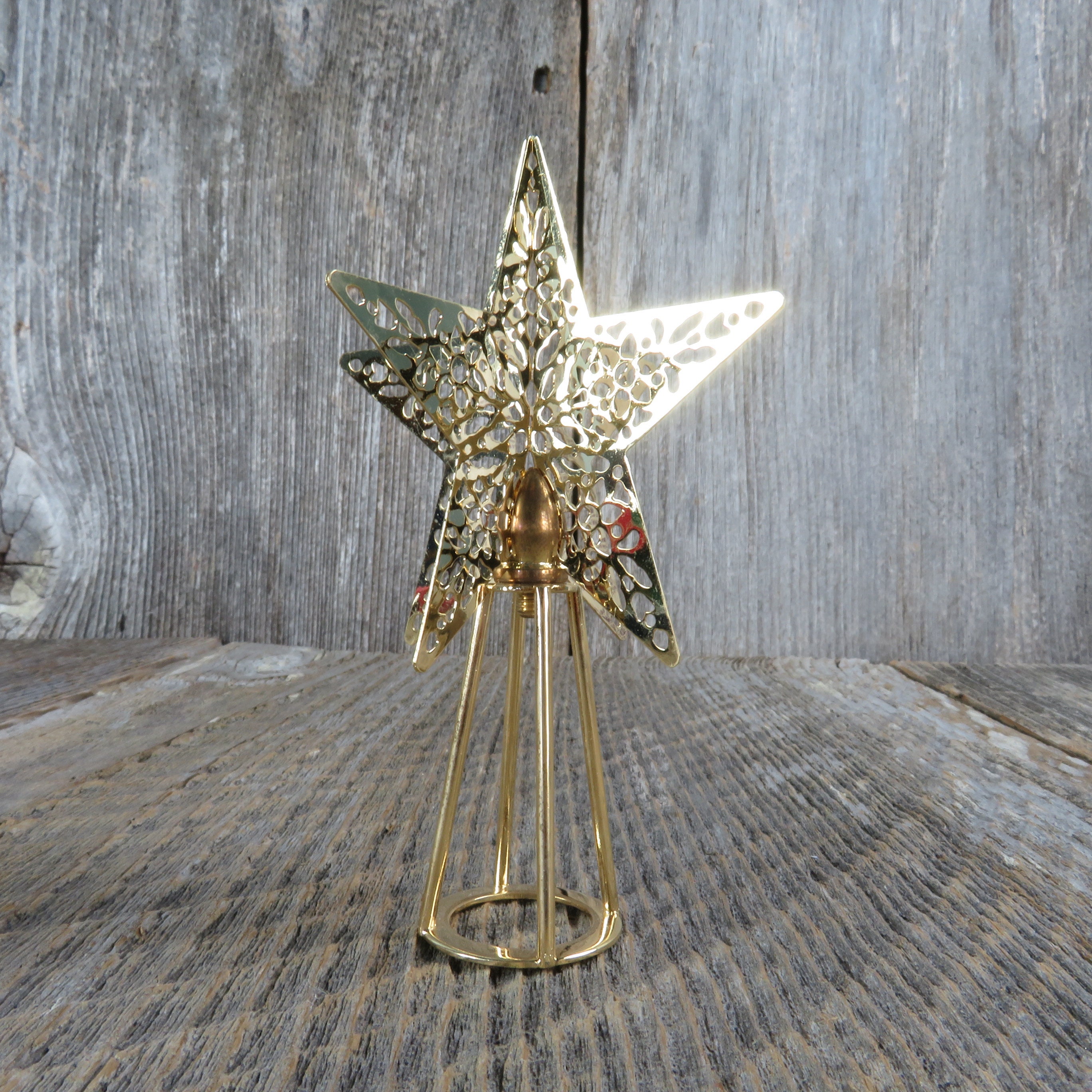 Vintage Shining Star Dimensional Brass Mini Tree Topper Etsy