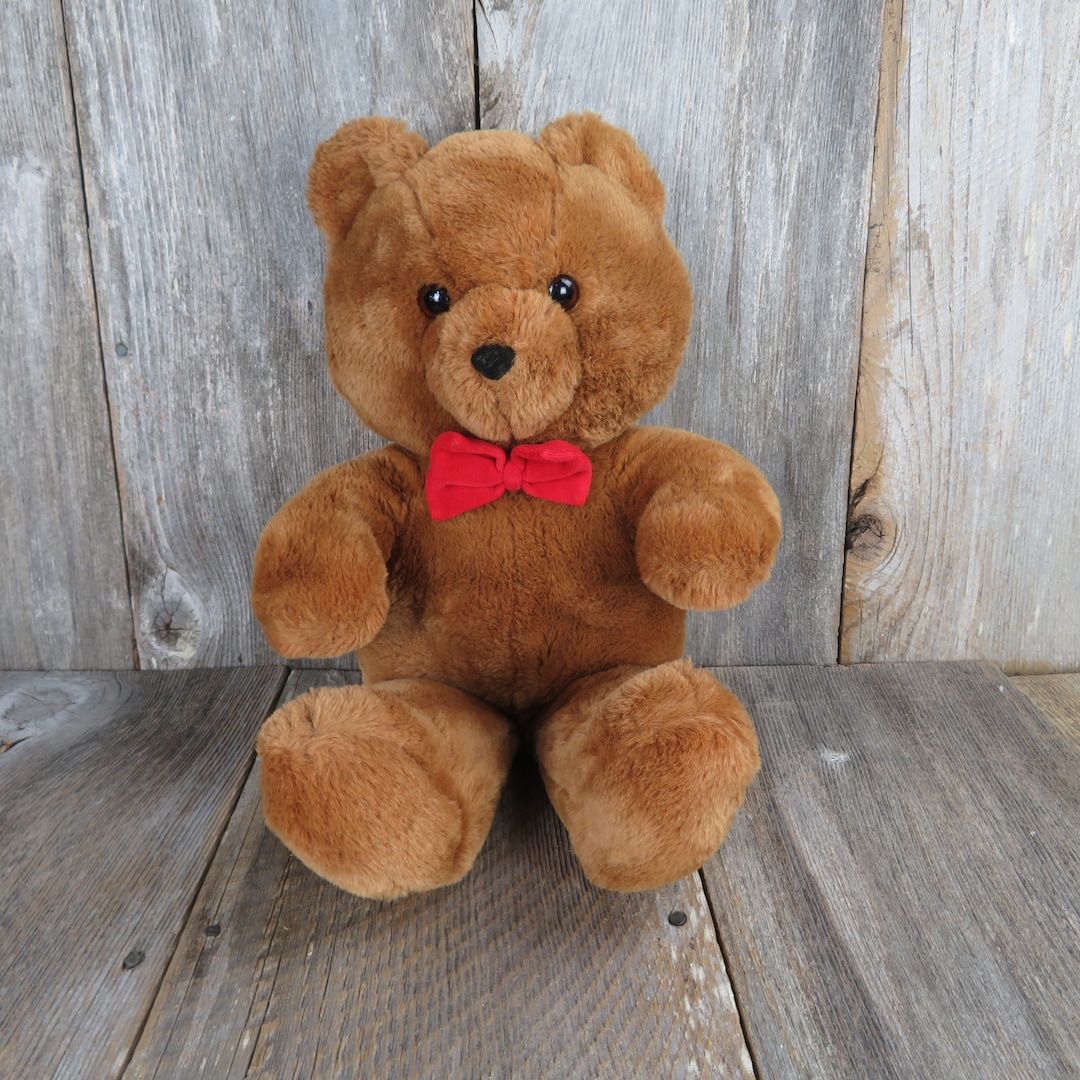 Vintage Dakin Fun Farm Honey Jo Teddy Bear With Red Bow Tie 1986 20
