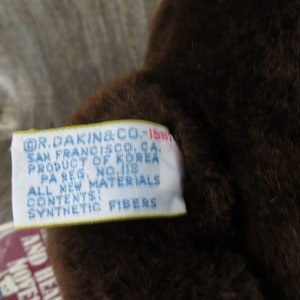 Vintage Brown Teddy Bear Plush Stuffed Animal Dakin Theodore 1981 8 ...