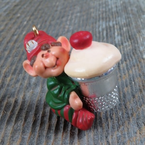 Vintage Thimble Elf Hallmark Keepsake Christmas Ornament 1983 6th in Collectible Series Holiday Decoration