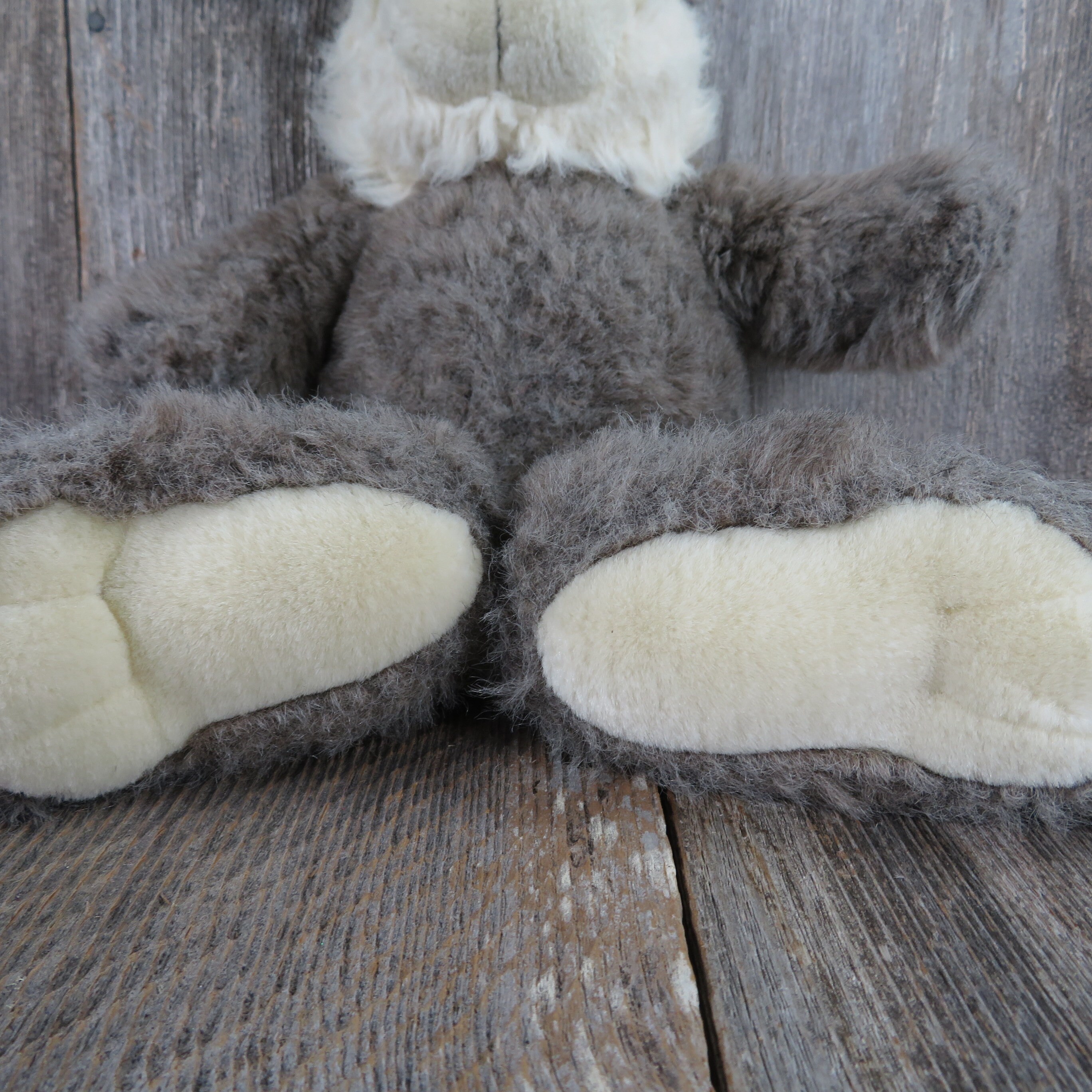 Vintage Bunny Rabbit Plush Long Legs Grey White Face Flocked Nose ...