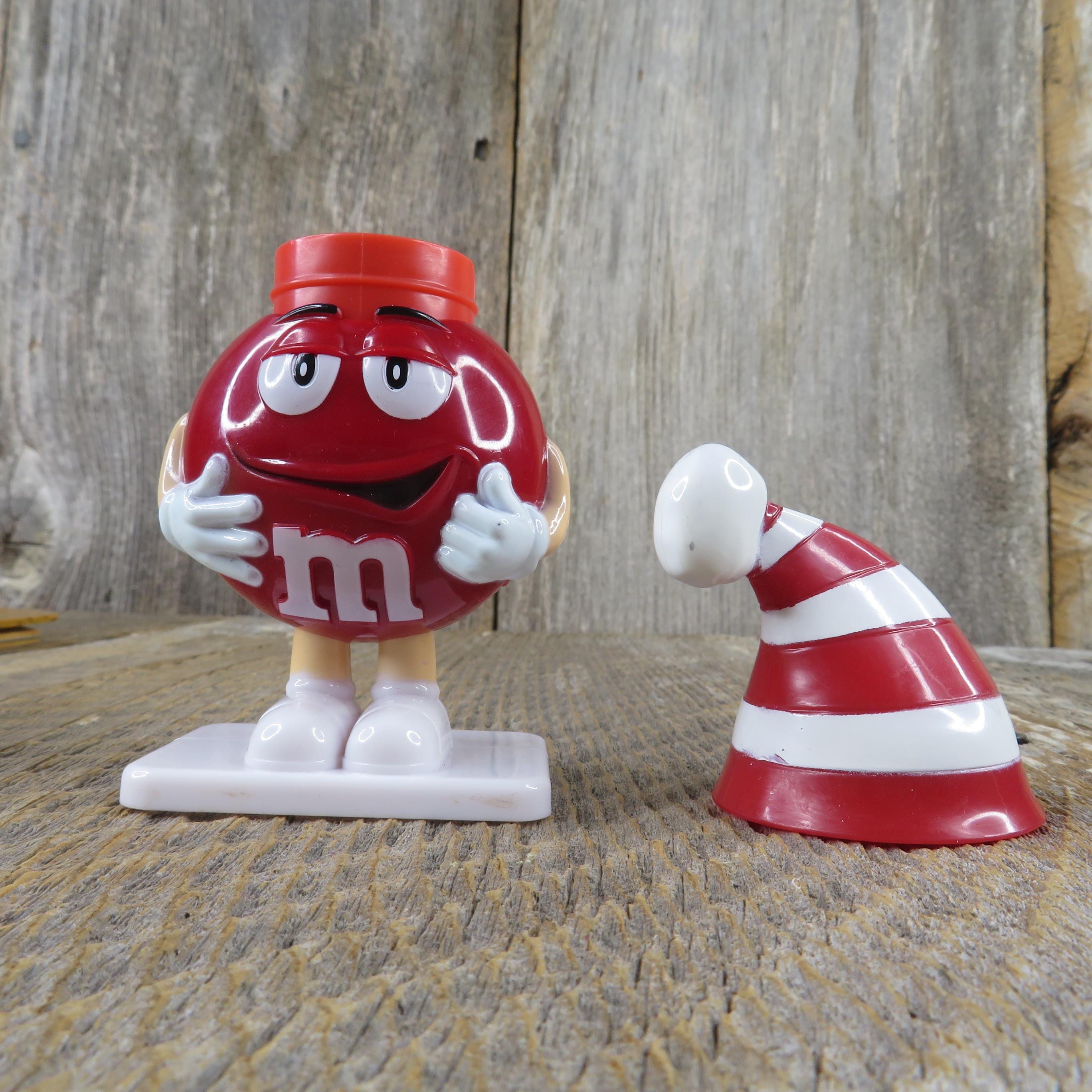 Red M&M Character Christmas Figurine in a Removable Santa Hat Mars
