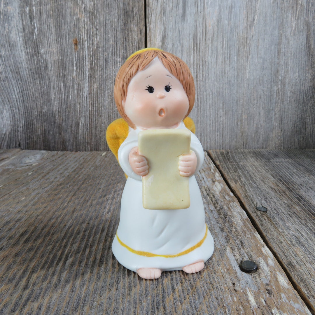Vintage Caroling Angel Bell Figurine Jasco Christmas Bell Ringer ...