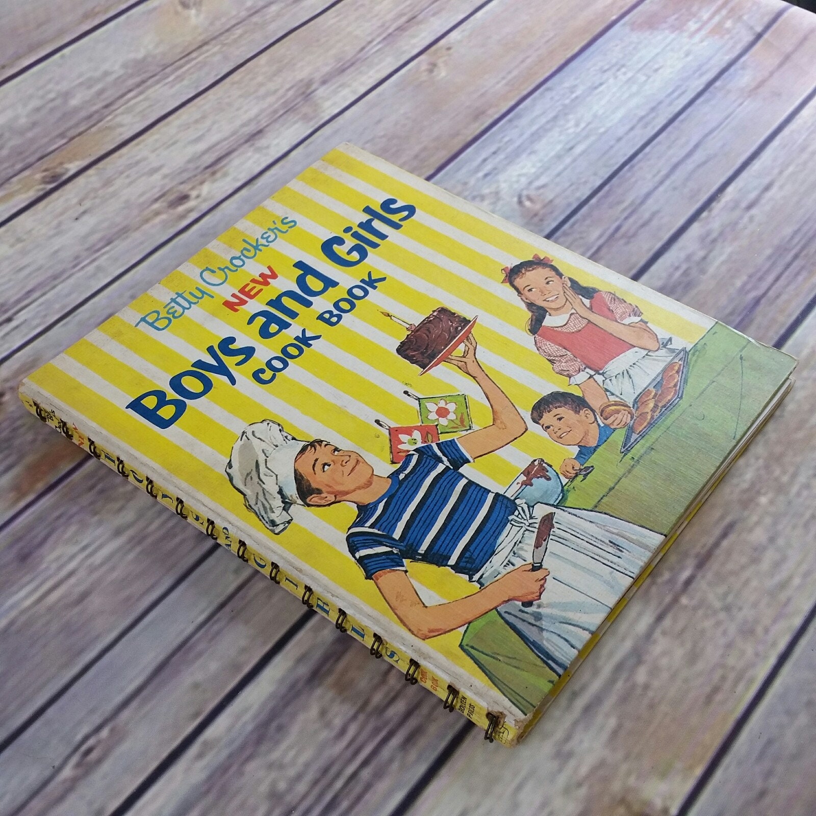 Vintage Betty Crocker Cook Book For Boys and Girls 1965 1st Edition 2nd Printing Spiral Bound Hardcover