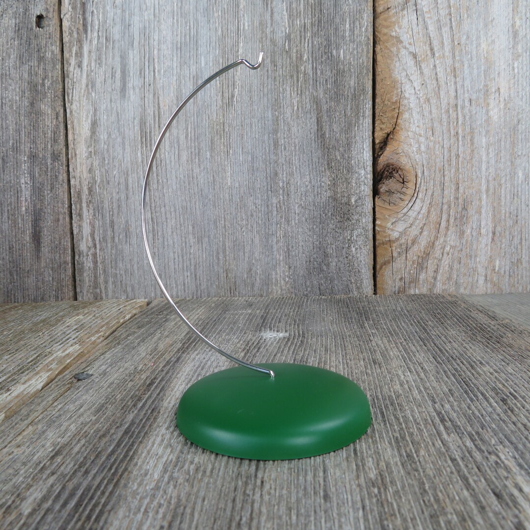 Vintage Single Ornament Display Stand Hallmark Green Plastic 1984