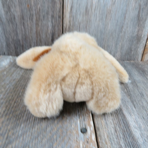 Vintage Bunny Rabbit Plush With Bow Stuffed Animal Tan Brown