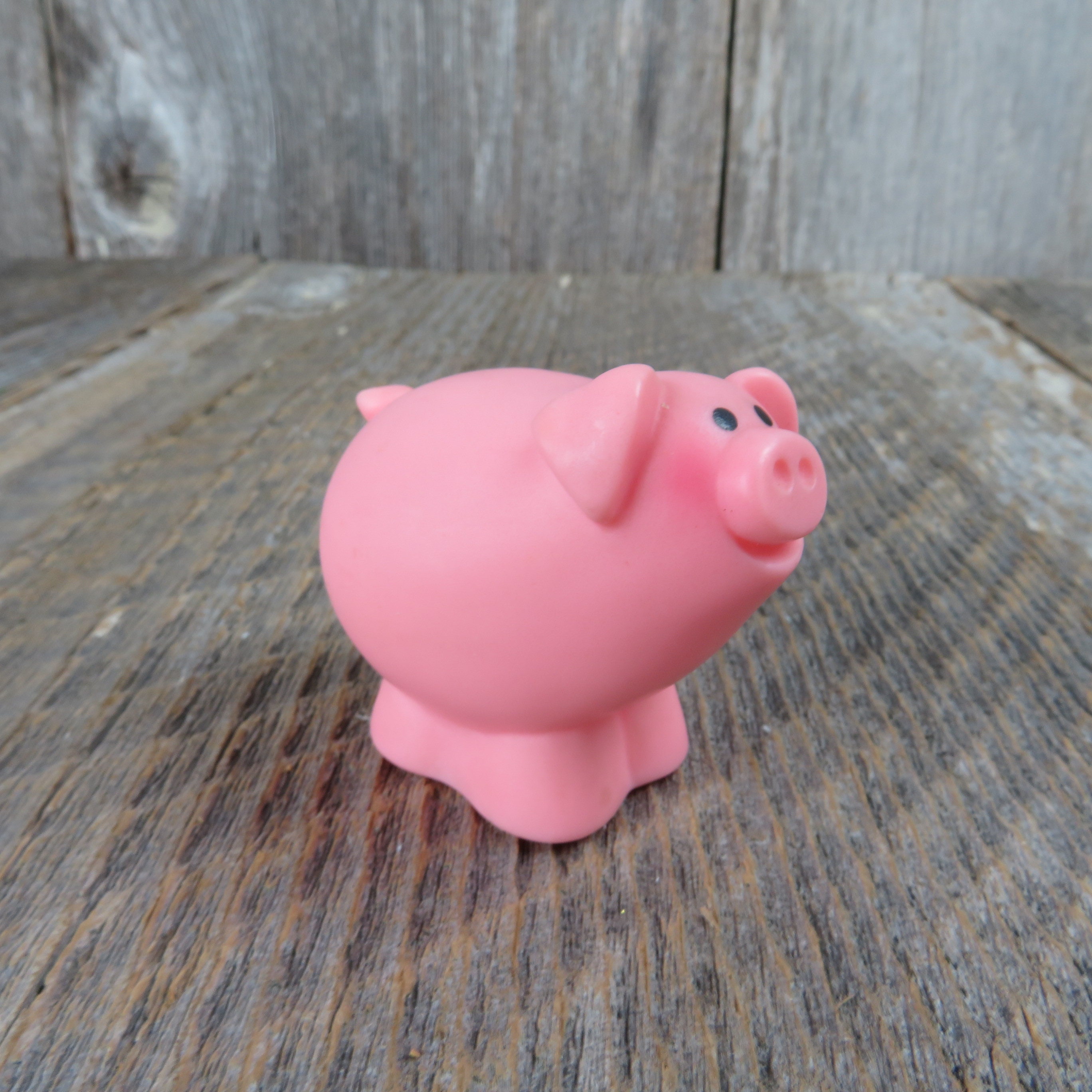 Vintage Pig Fisher Price Little People Pink Farm Rubber Toy 1990 