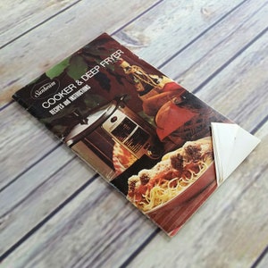Vintage Cookbook Sunbeam Cooker Deep Fryer Recipes and Instructions Manual 1973 Paperback Booklet