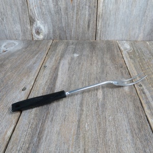 Vintage Carving Fork Kitchen Utensil Ekco BBQ Serving Meat Plastic Black
