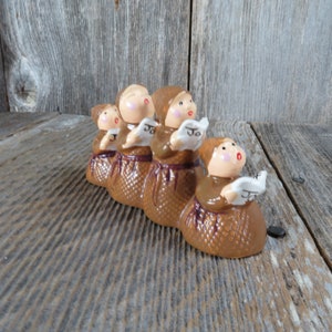 Vintage Singing Monks Figurine Choir Caroling Department 56 Christmas Village Taiwan
