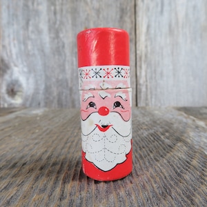 Vintage Santa Claus Matchbox Kerst Match Holder Tube Karton Taiwan