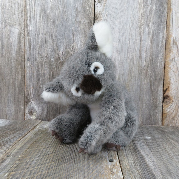 Vintage Koala Plush Grey White Yomiko Russ Stuffed Animal Gray Korea 1980s