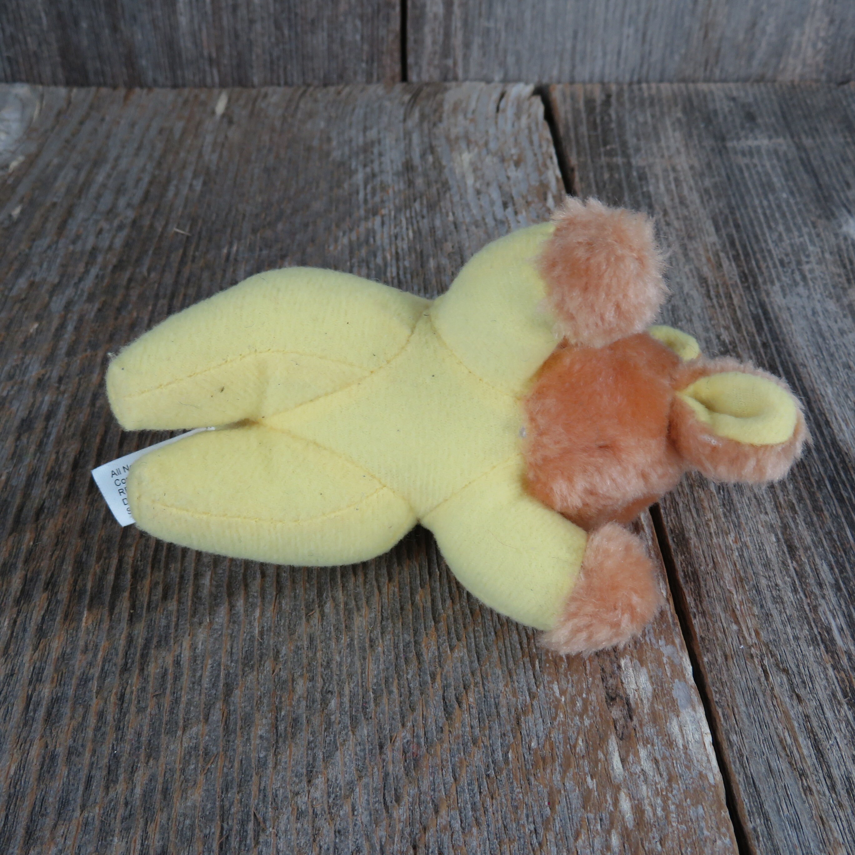 Vintage Sleeping Bunny Plush Rabbit Yellow Pajamas Blue Star