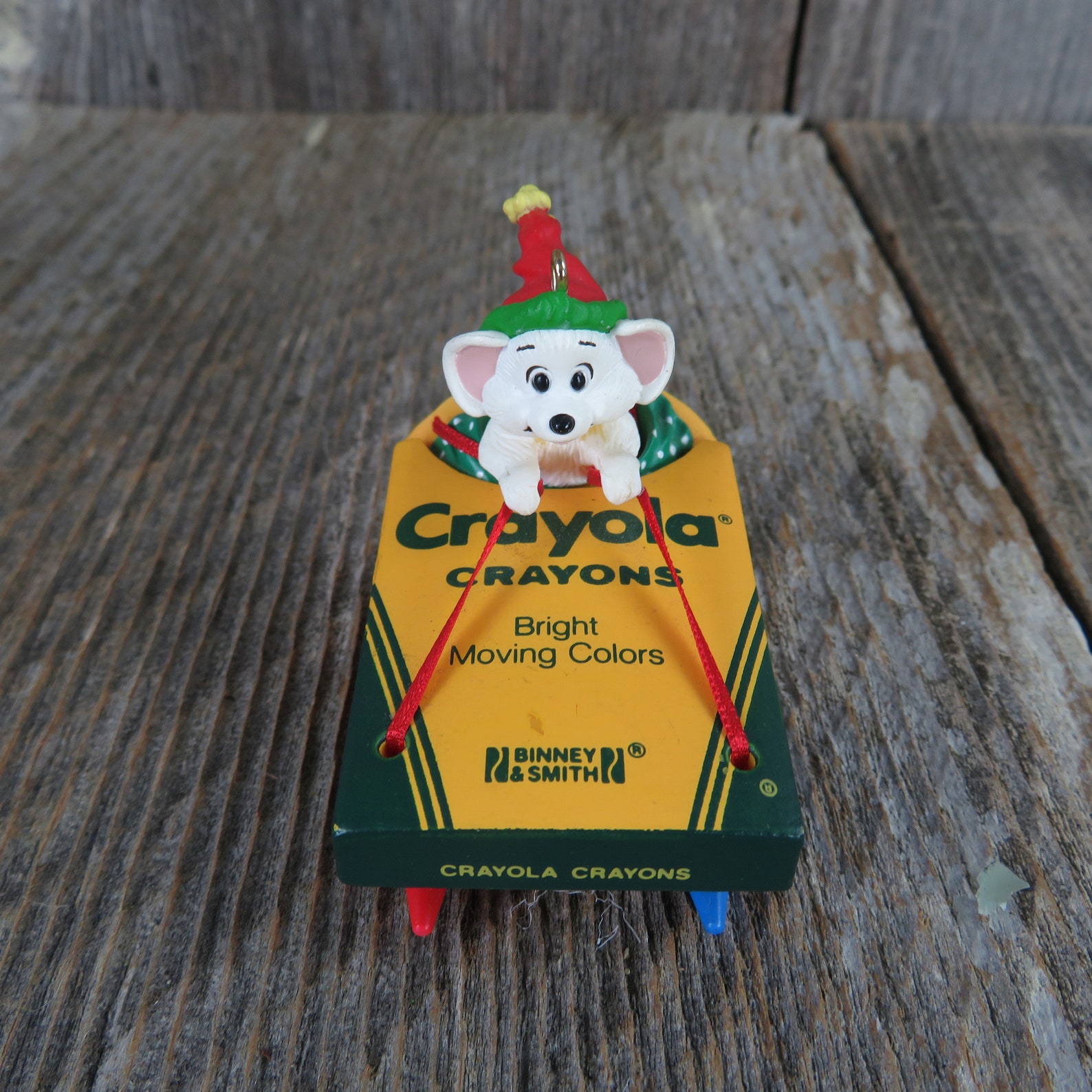 Vintage Crayola Mouse Sled Ornament Hallmark Crayon Mice Ski Etsy