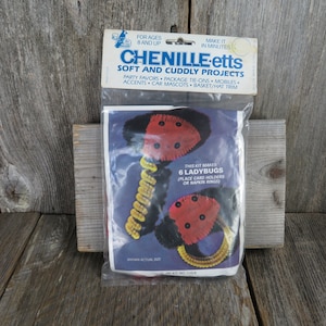 Vintage Ladybugs Craft Kit Chenille-etts Projects Blue Jay Brand Servilleteros Colocar Tarjeta Limpiador de tuberías Chenille Art Kids Actividades