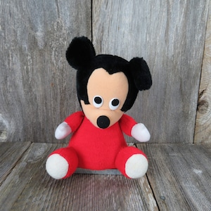 Vintage aplausos Russ Berrie Mickey Mouse rojo cuerpo felpa relleno Walt Disney Producciones hechas en Corea