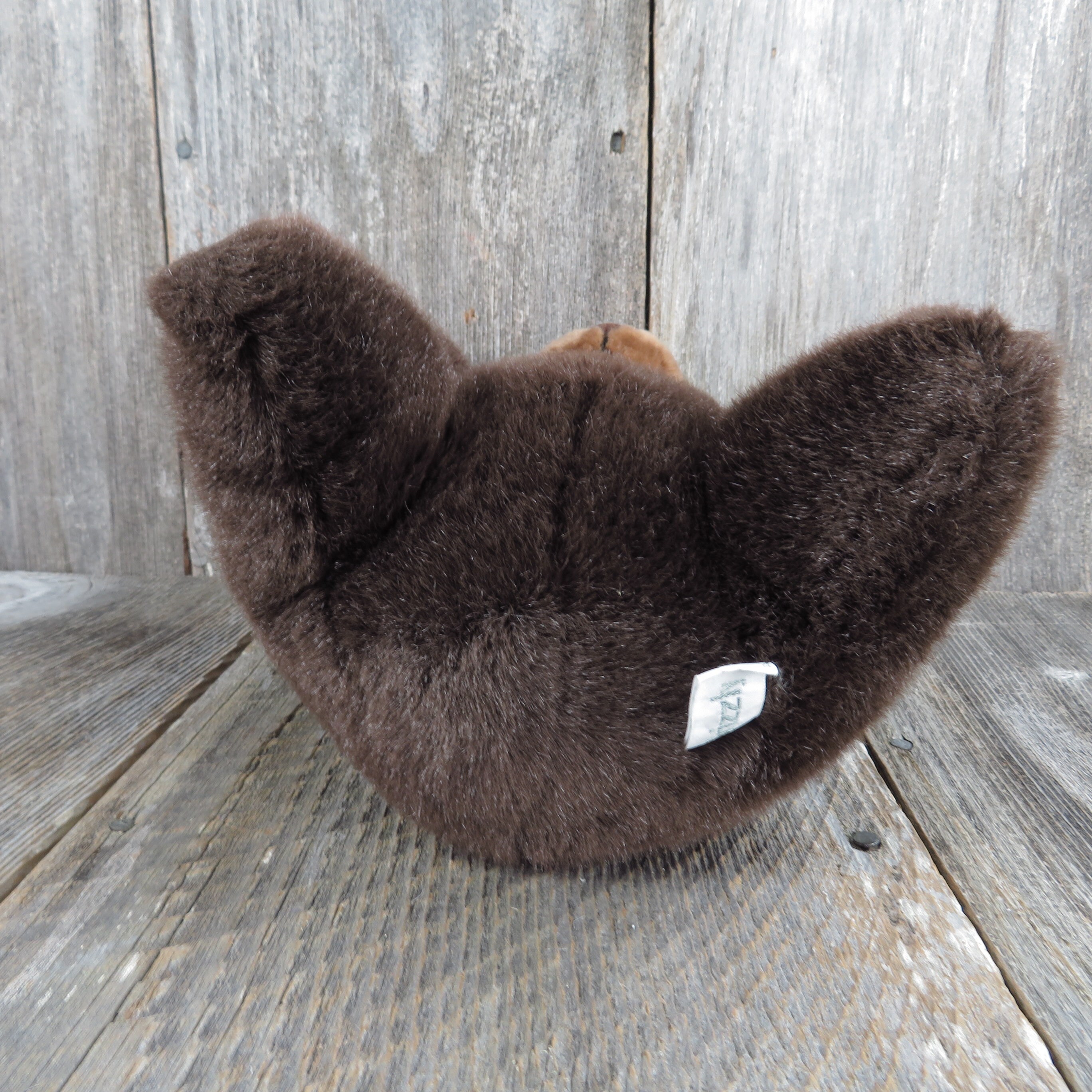Vintage Teddy Bear Plush Brown Flocked Nose Russ Grizzly Love Pets ...