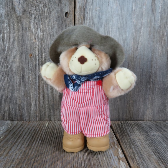 Vintage Furskins Teddy Bear Plush Bib Overalls Hat Kerchief Xavier