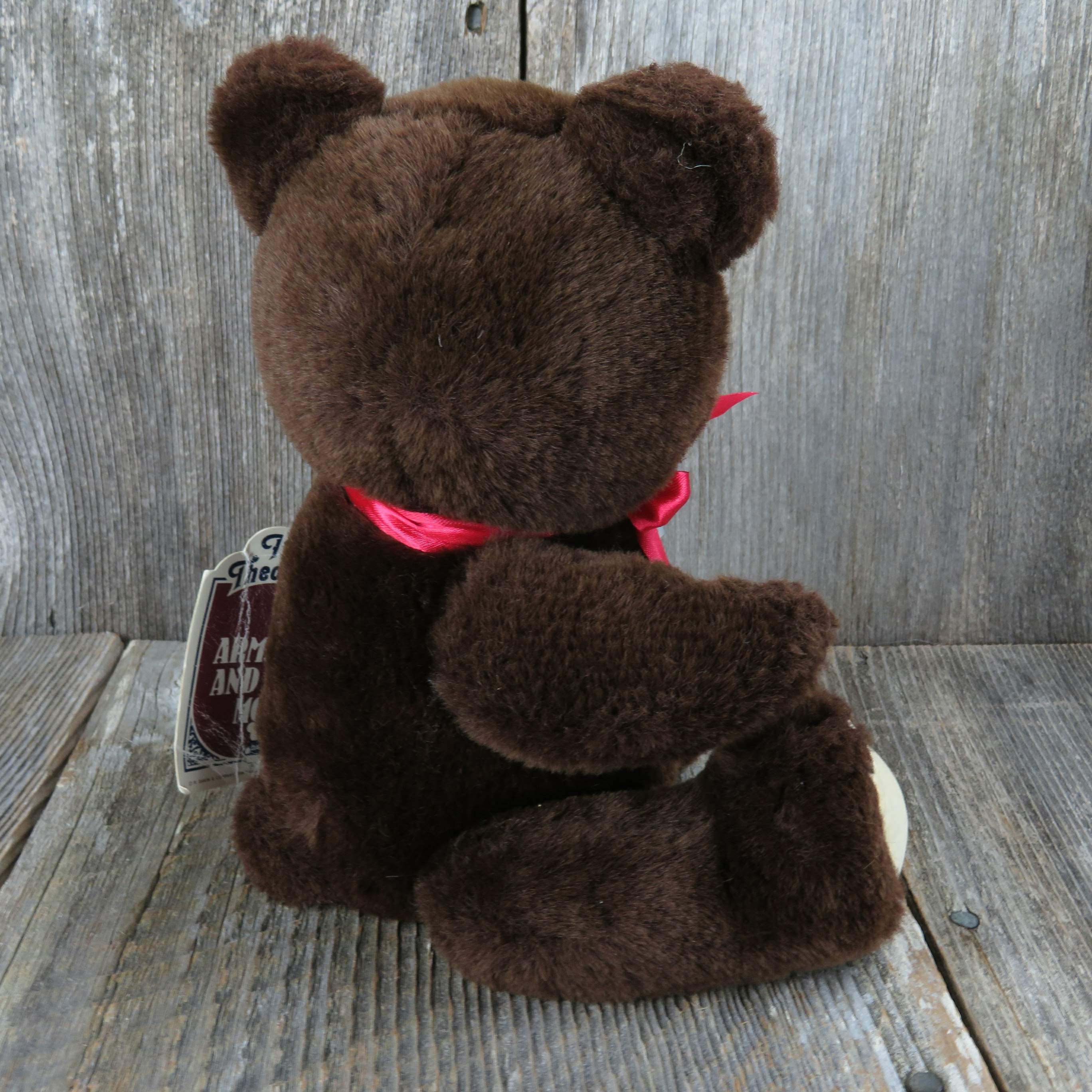 Vintage Brown Teddy Bear Plush Stuffed Animal Dakin Theodore 1981 8 ...