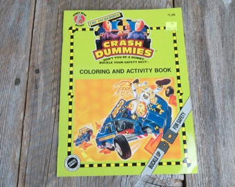 The Incredible Crash Test Dummies Coloring Book 1992 Honey Bear Books Don't Be a Dummy Buckle Cinturón de seguridad