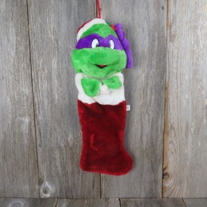 Vintage Teenage Ninja Turtle Stocking Donatello Purple Christmas Plush  Stuffed Animal Stocking Cartoon Character 