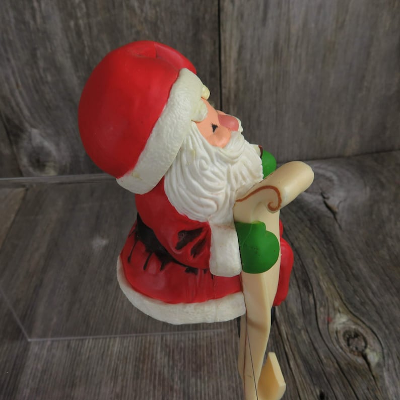 Santa Claus Stocking Holder Vintage Christmas Hallmark Hanger Etsy