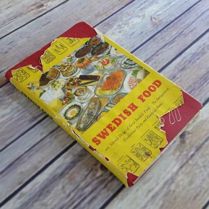 ヴィンテージ スウェーデン料理 クックブック スウェーデンのレシピ 1951 ハードカバー ダストジャケット付き 200 レシピ スウェーデン料理 スモーガスボード メニュー
