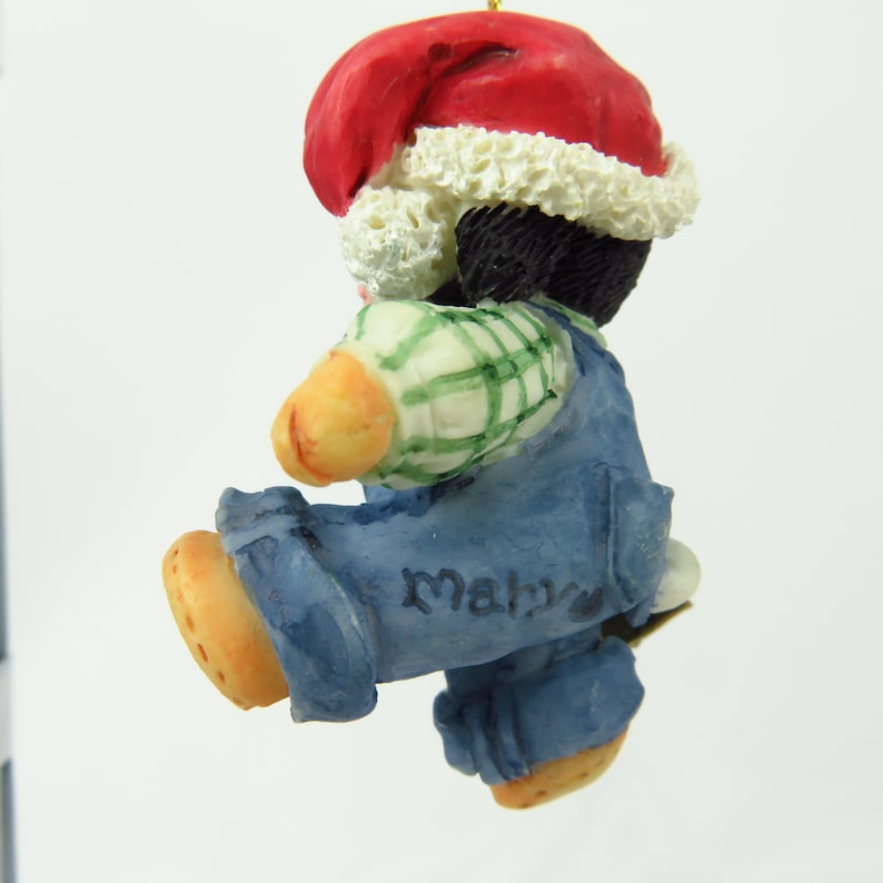 Cow Bull Santa Claus Ornament Vintage Boy Enesco Mary Moos Holstein Christmas Steer