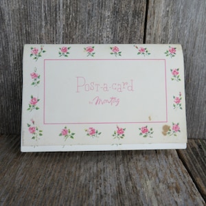 Vintage lege notitiekaarten post een kaart boek Montag dank u bloemen bloemen ansichtkaart