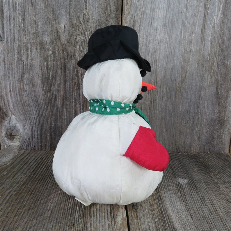 Vintage Snowman Plush Hallmark Nylon Stuffed Animal Christmas Etsy