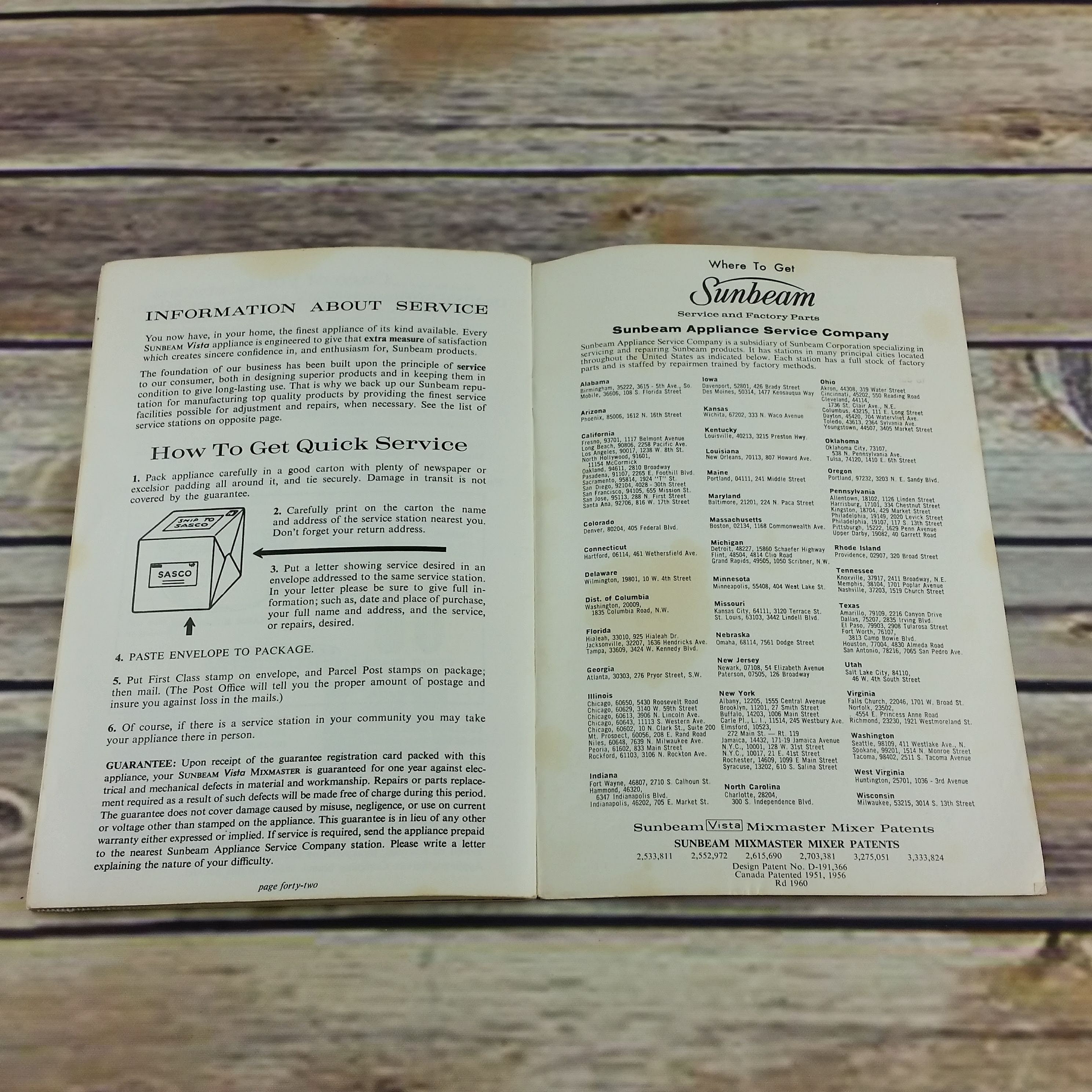 Vintage Cookbook Sunbeam Vista Mixmaster Mixer Recipes and | Etsy