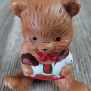 Vintage Teddy Bear With Rocking Horse Toy Ornament Ceramic - Etsy