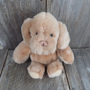 Vintage Puppy Dog Plush Baby Gund Brown Stuffed Animal Floppy Ears Stitched Nose 1990