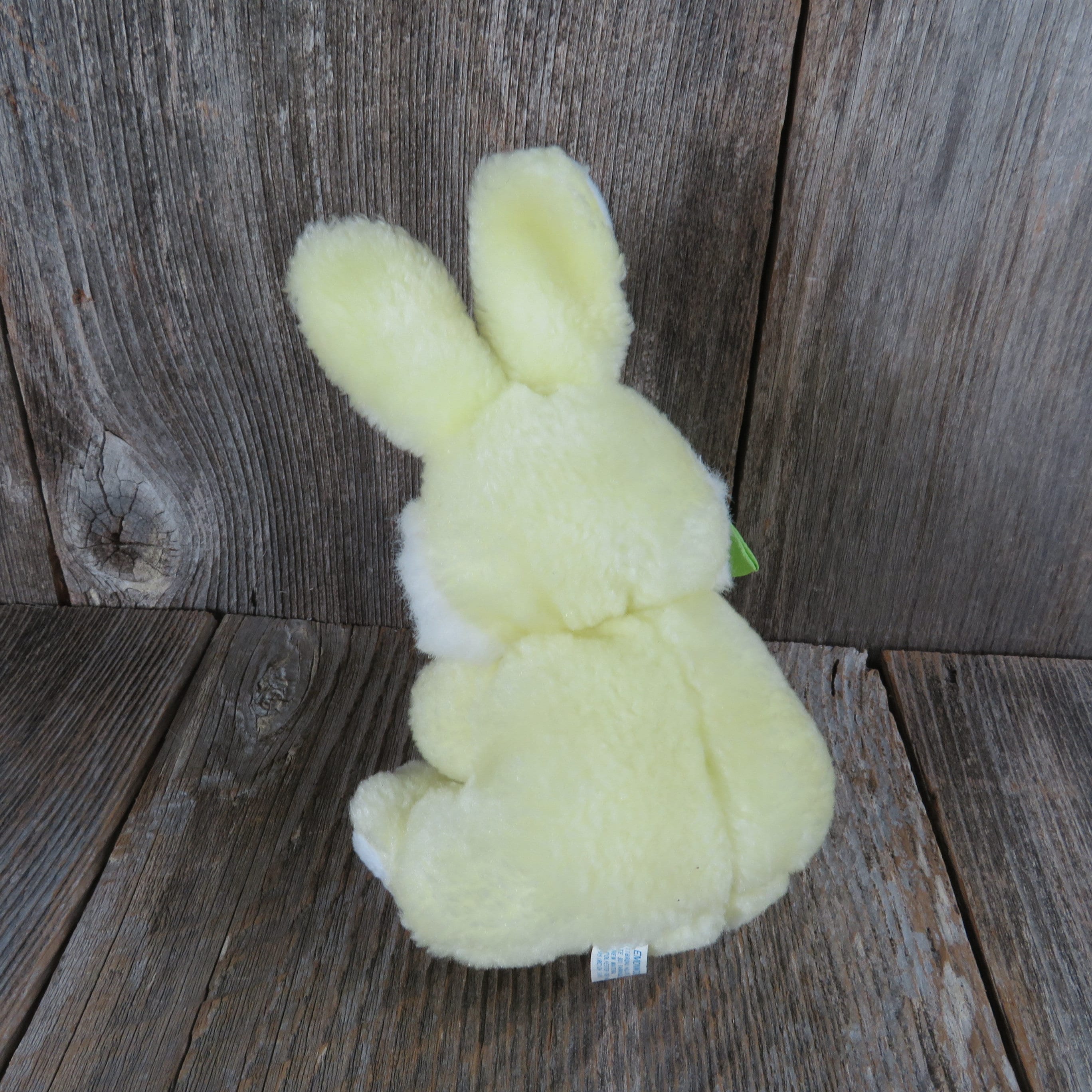 Vintage Yellow Bunny Rabbit Plush With Carrot and Pink Flocked Nose ...