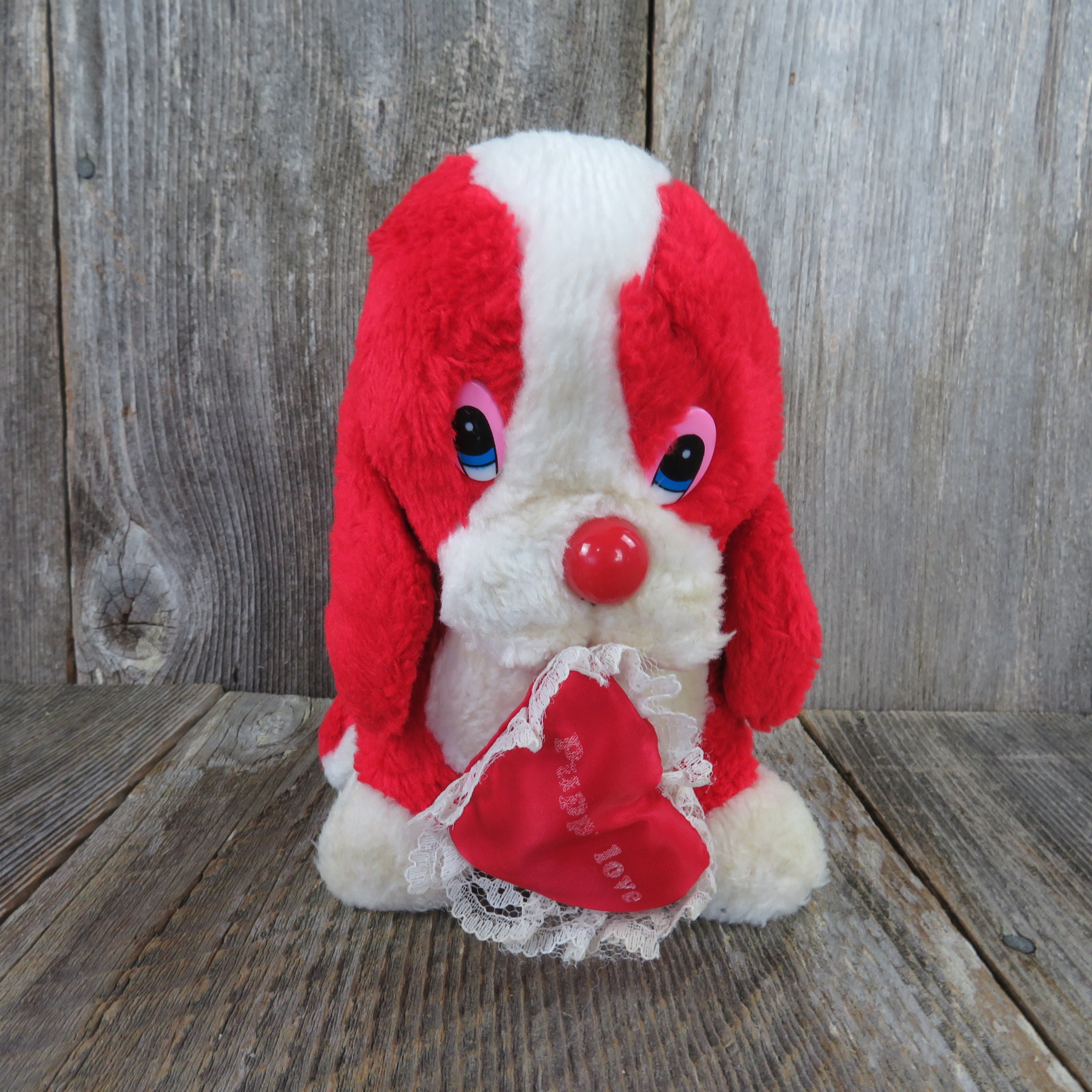 Red and hotsell white stuffed dog