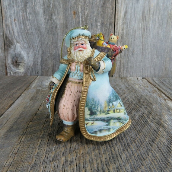 Woodland Christmas Santa Ornament Thomas Kinkade Old World Ashton