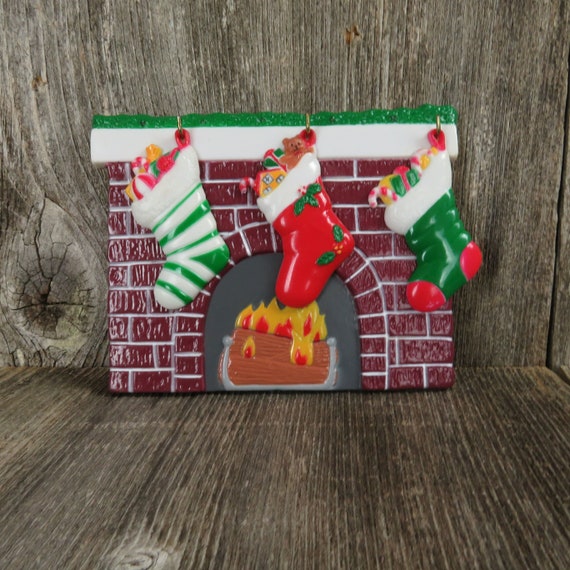 Stocking Fireplace Magnets Vintage Christmas Refrigerator Memo Etsy