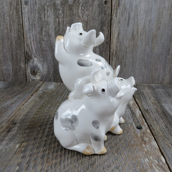 Vintage Stacked Pigs Figurine Omnibus OCI Japan Fitz Floyd Pig