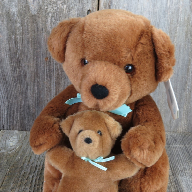 Vintage Mama Teddy Bear Plush Baby Stuffed Animal Dakin 1987 Etsy
